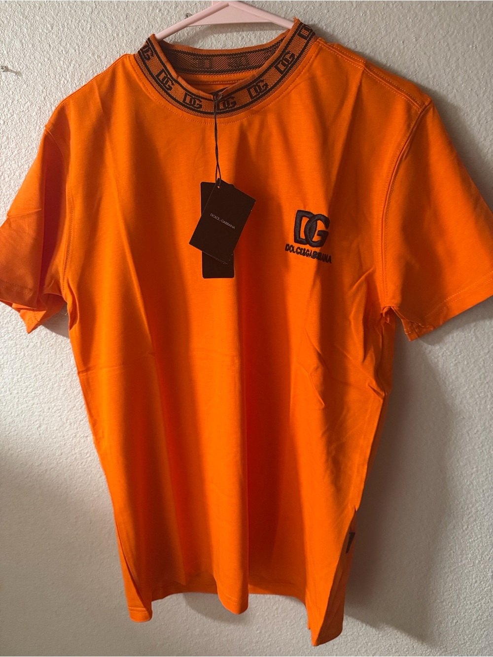 Dolce & Gabbana Bright Orange Logo Short Sleeve Tee